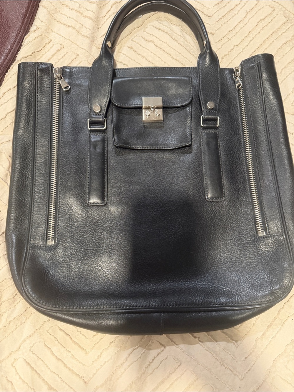 3.1 Phillip Lim Black Leather Satchel with Silver Hardware pashil satchel